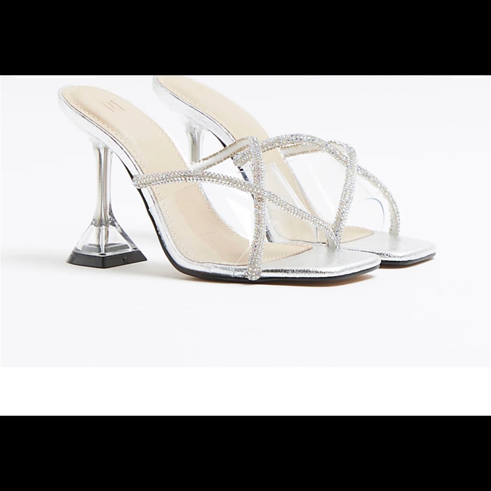 ✨Brand New! River Island Diamanté Perspex Heels diamond 💎. Perfect for events